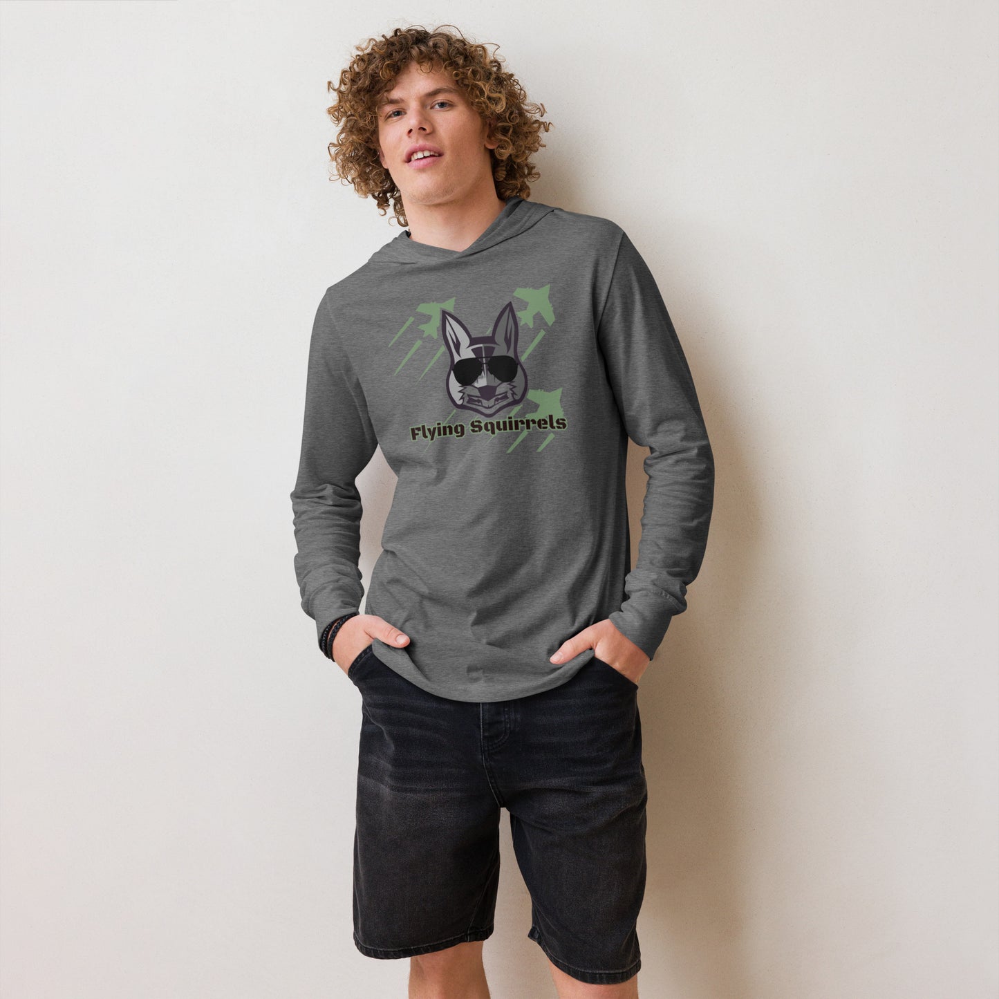 Flying Squirrels Hooded Long-Sleeve Tee